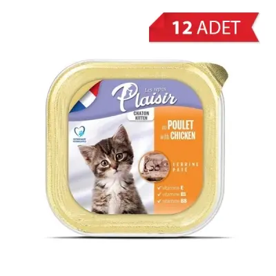 Plaisir Ezme Tavuklu Yavru Kedi Konservesi 100gr (12 Adet)