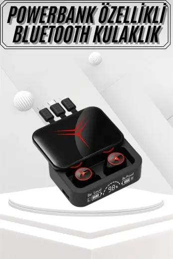 Kablosuz - 774 - Bluetooth Kulaklık Powerbank Özellikli Göstergeli - Csmo-tex - Hd Mikrofon