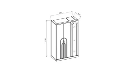 Boheems 3 Kapaklı Gardırop 8