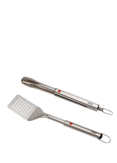 GrillOut Paslanmaz Çelik 2'li Barbekü Spatulası ve Maşa Seti