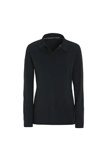 Ws Tech Pique Ls Lacivert Polo Yaka Uzun Kollu Kadın T-Shirt