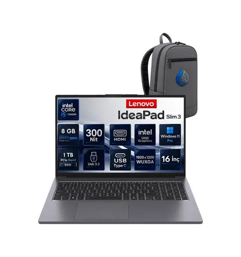 Lenovo IdeaPad Slim 3 16IRH10 83K20077TRRNP02 i5-13420H 8 GB 1 TB SSD 16'' W11P Dizüstü Bilgisayar