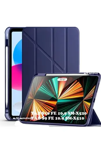Galaxy Tab S9 Fe/s10 Fe/S10 Lite 10.9 Kılıf Kalem Bölmeli Katlanır Standlı Yumuşak Silikon (UYUMLU)