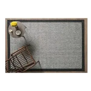 Vivense Poli̇ra Kolay Temi̇zlenen Yikanabi̇li̇r Bordürlü Si̇sal Hali, Gri̇, Sl6, 100x150