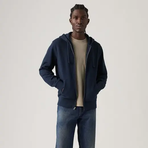 Original Housemark Fermuarlı Lacivert Hoodie