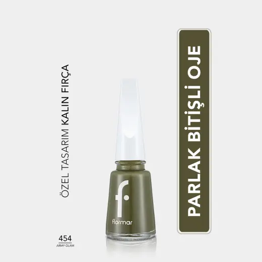 Flormar Nail Enamel Yoğun Pigmentli Oje 454 Army Glam