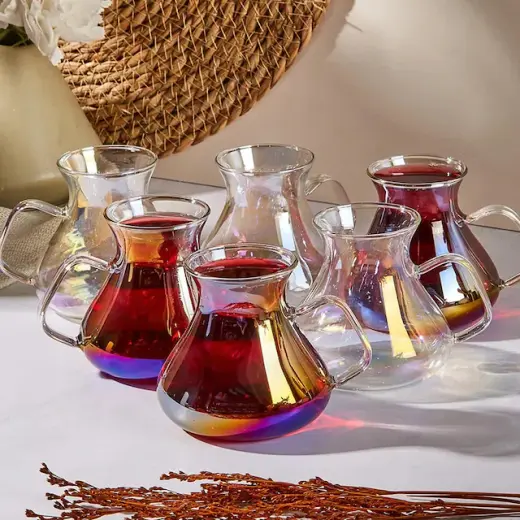 Perotti 16014 Ehl-i Keyf Luster 6'lı 200 Ml Çay Bardağı Seti Şeffaf