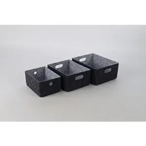 Lacivert-Gri Keçe Set - 3 Parça