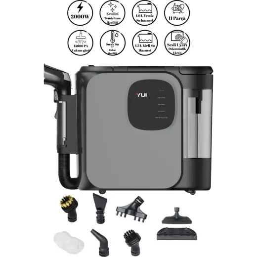 Yui X300 Pro Max 2000 W Buharlı Halı ve Koltuk Yıkama Makinesi-Buharlı Temizlik Makinesi