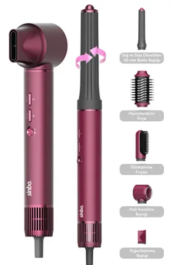 Compact Multi-Styler Hava Üfleme 5in1 Saç Şekillendirici Bldc Shd-1729 Kırmızı