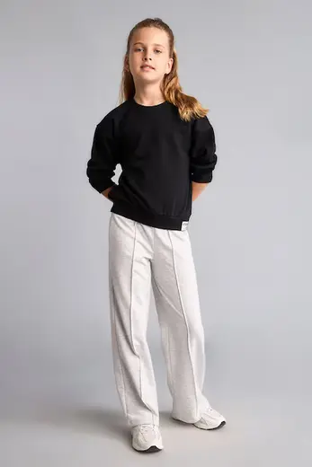 Pamuklu Wide Leg Pantolon Kız Çocuk