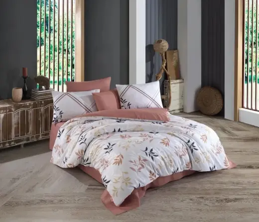 BUĞZ Hobby Çift Kişilik Ranforce Nevresim Takımı Belen Kahve