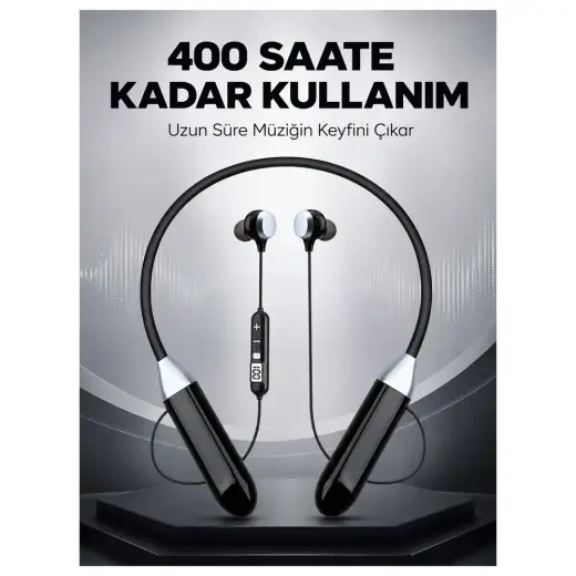 GIGA Spor Için Bluetooth Boyun Kulaklığı Mikrofonlu Kablosuz Kulak Içi Müzik ve Telefon Kulaklı�