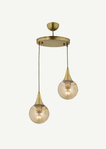 Ivory 2'li Sarkıt Avize Bal Camlı Eskitme (30x70 cm)