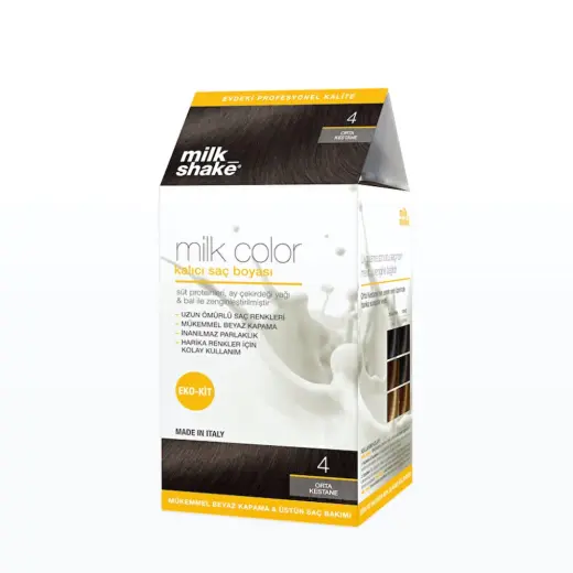 milk_shake Milk Color Eko Kalıcı Saç Boyası Seti 4 Orta Kestane