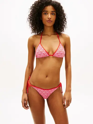 Kadın Üçgen Print Bikini Üstü