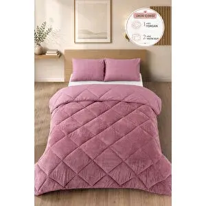 Formeya Premium Çift Taraflı Wellsoft Yorgan Seti Çift Kişilik 195x215 Cm – 2 Adet Yastık Kılıflı Gül Kurusu