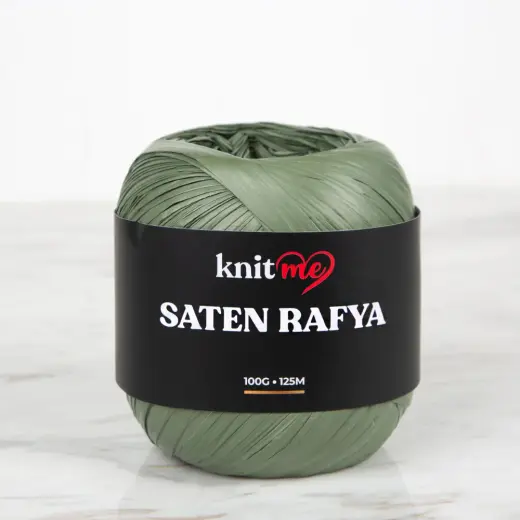 Knitme Saten Rafya İp Haki - 6