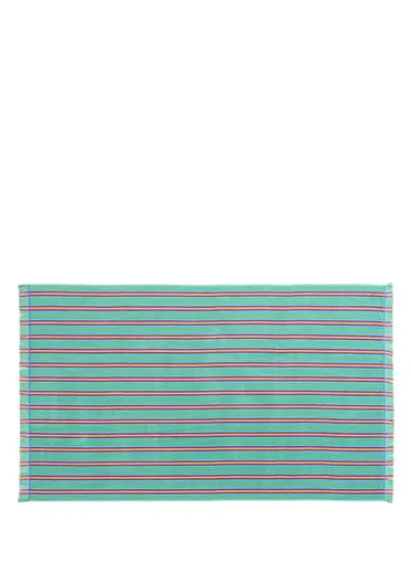 Vıseu Yeşil Saçaklı Jakarlı Çizgili Pamuklu Plaj Havlusu 90 x 150 Cm