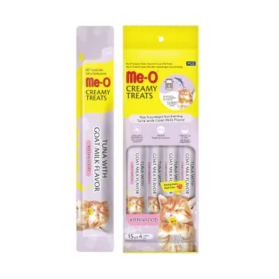 Me-O Ton Balıklı ve Keçi Sütlü Krema Yavru Kedi Ödül Maması 15gr (4'lü)