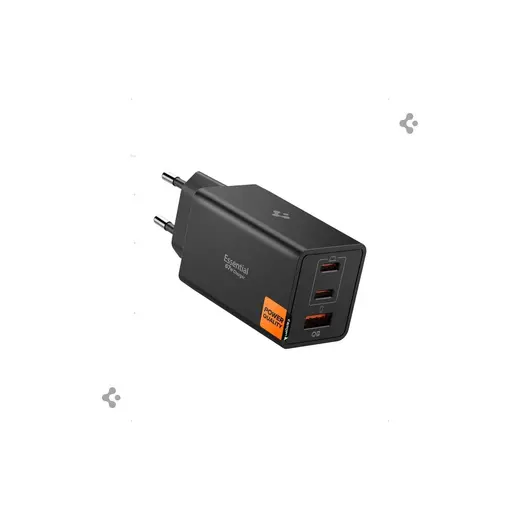 Spigen 67W USB-C + USB-A 3 Port Hızlı Şarj Aleti PPS 3.0 Super Hızlı Şarj GaN Pro Isı Düşürücü Güç Adaptörü Akım Koruma iPhone & Android & iPad & MacBook Type-C Siyah - ACH09458 (Spigen TR Garantili)
