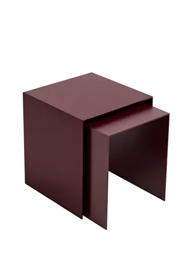 Bordo Metal 2'li Zigon Sehpa Seti