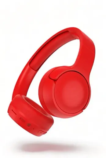 Bluetooth Kablosuz Kulaklık Kulak Üstü Kırmızı ios Android Uyumlu Mikrofon Ses BT