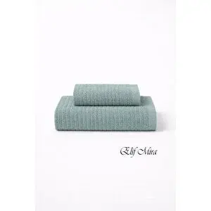 Mira Home 2 Parça Banyo Havlusu Seti Pamuklu Şeyma 70x140 + 50x85 Cm Koyu Yeşil