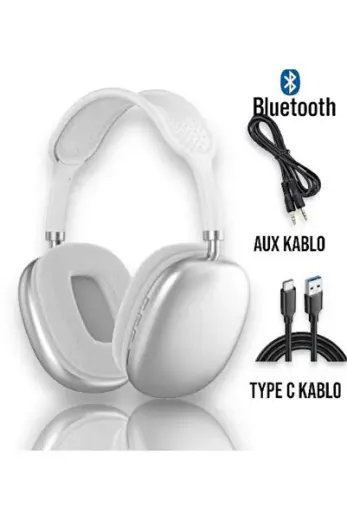 P9 Air Pro Max Kablosuz 5.0 Mikrofonlu Aux Kablolu Bluetooth Kulaklık Android Ve Ios Uyumlu