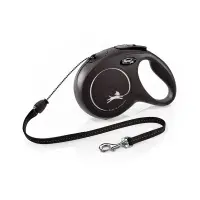 Flexi New Classic Otomatik İp Köpek Gezdirme Kayışı 8m (Siyah) [M]