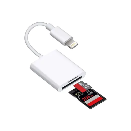 Mettzchrom Lightning Hafıza Kart Okuyucu Micro SD ve SD Kartlar İçin Yüksek Hızlı Adaptör