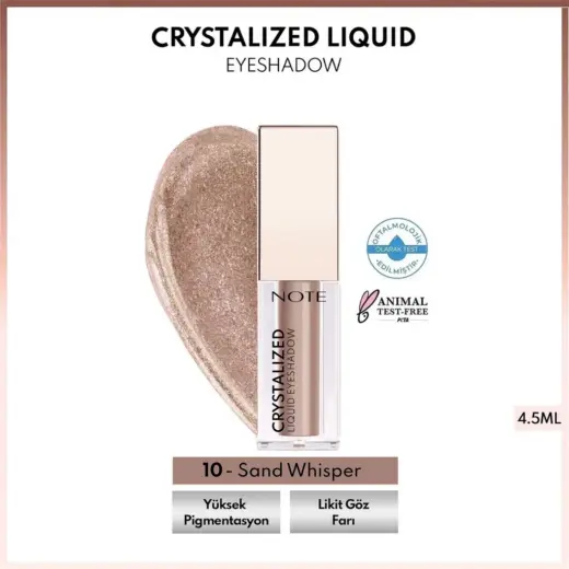 Note Crystalized Liquid Eyeshadow Göz Farı 10 Sand Whisper