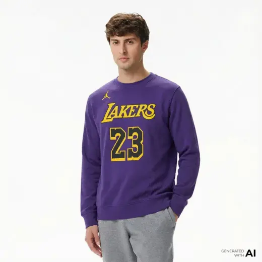 Nike Los Angeles Lakers Courtisde Erkek Mor Günlük Sweatshirt