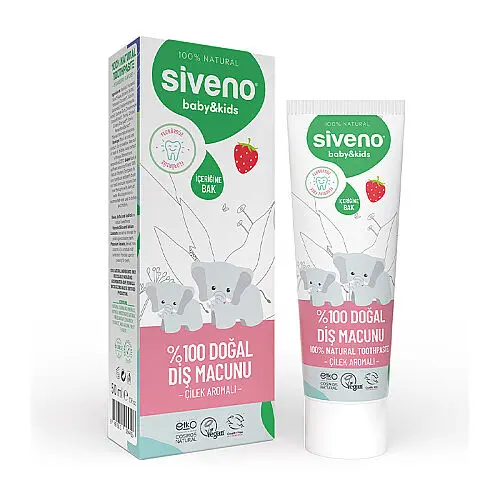 Siveno Bebek ve Çocuklar İçin Diş Macunu 50 ml - Çilekli