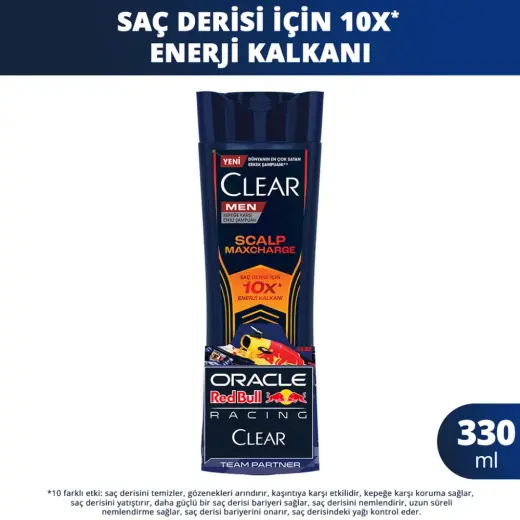 Clear Men Kepeğe Karşı Etkili Şampuan Scalp Maxcharge Oracle Red Bull Racing 330 ml