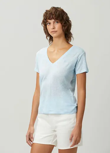 Eloise Mavi Keten T-shirt