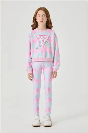 Guess Kız Çocuk Desenli Sweatshirt
