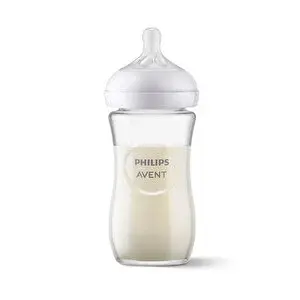 Doğal Tepkili Cam Biberon 240ml 3-6 Ay