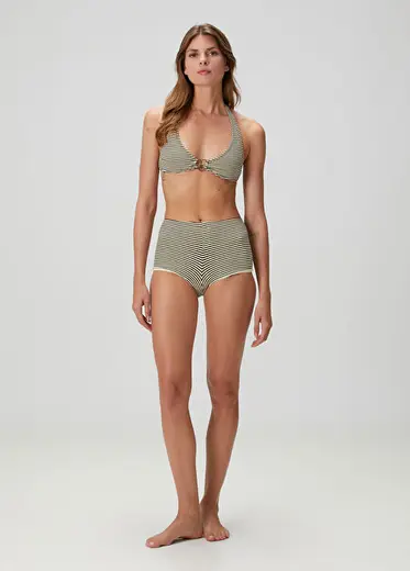 Jolene Krem Çizgili Bikini Altı