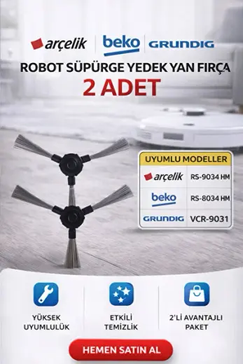 İki Li Yan Fırça ile Güçlü Robot Süpürge, Temizlikte Mükemmellik