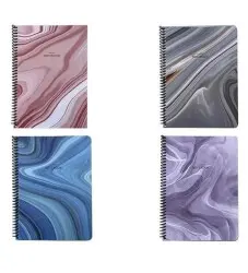 Keskin Color Classic Marble Defter Çizgili Karton Kapak Spiralli A4 80 Yaprak