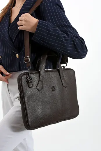 WEST POLO 6078 Unisex İnce Evrak/Laptop Çantası KAHVERENGİ