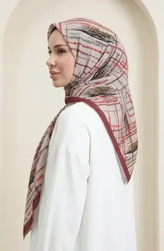 Dubai Soft Eşarp 70392-02 Bordo Bej
