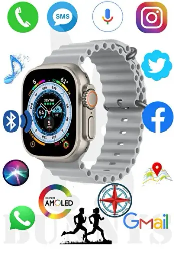 Oppo A76 Uyumlu Akıllı Saat HK8 PRO MAX AMOLED EKRAN Watch 8 Ultra 49MM