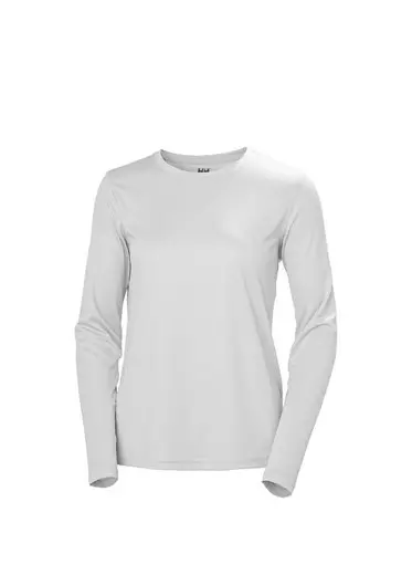 W HH Tech Crew Ls 2.0 Uv Güneş Korumalı Grey Fog Uzun Kollu Kadın Spor T-Shirt