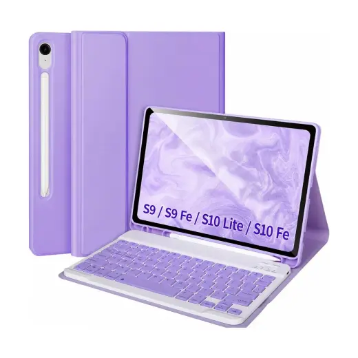 Five-E Samsung Galaxy Tab S10 Lite Türkçe Karakterli Bluetooth Özellikli Kalemlikli Klavyeli Detachable Kılıf