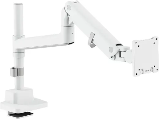 DIGITUS monitör tutucusu - 1 ekran - 57 inçe kadar - 27 kg yük kapasitesi - gaz basınç yayı - düz ve kavisli monitörler için - VESA 75x75 100x100 - döndürme, döndürme, eğme - beyaz