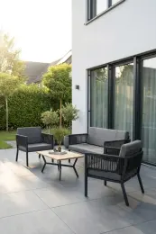 Upstyle Lido Bahçe & Balkon Oturma Takımı Antrasit Koyu Gri 4