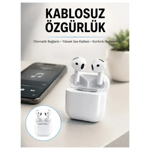 Aslanoğlu Store Mey Ithalat® 4.nesil Bluetooth Kulaklık Yüksek Ses Kaliteli Dokunmatik Kontrol Özellikli Yeni Nesil