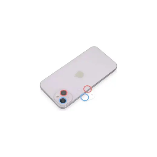 Newface Apple Iphone 13 Mini Renkli Kamera Lens Koruma Cam - Pembe-Mavi